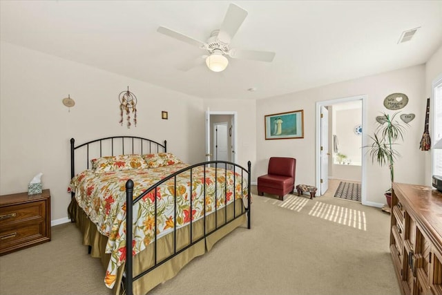 2132 Summerwood Dr, Mount Pleasant, SC 29466 - carpeted bedroom with baseboards, a ceiling fan, and connected bathroom