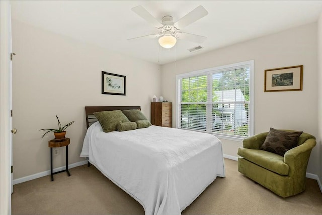 2132 Summerwood Dr, Mount Pleasant, SC 29466 - bedroom featuring light colored carpet, baseboards, and a ceiling fan