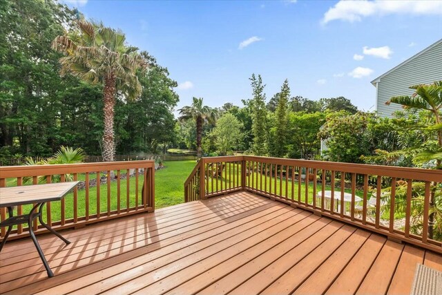 2132 Summerwood Dr, Mount Pleasant, SC 29466 - wooden deck with view of wooded area