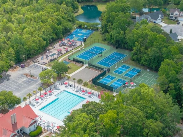 2132 Summerwood Dr, Mount Pleasant, SC 29466 - drone / aerial view of a nearby body of water and a pool