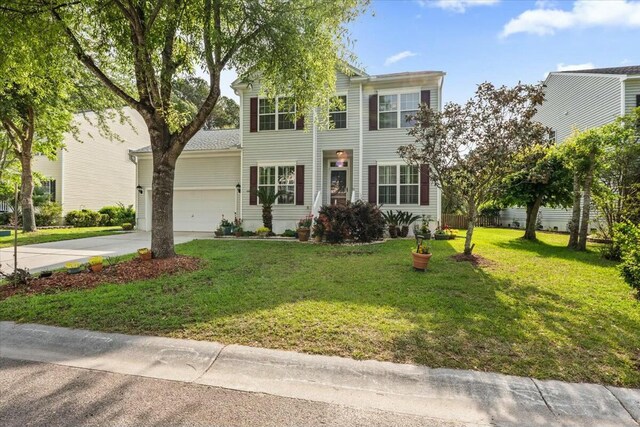 2132 Summerwood Dr, Mount Pleasant, SC 29466 - view of front facade featuring driveway, a garage, and a front lawn
