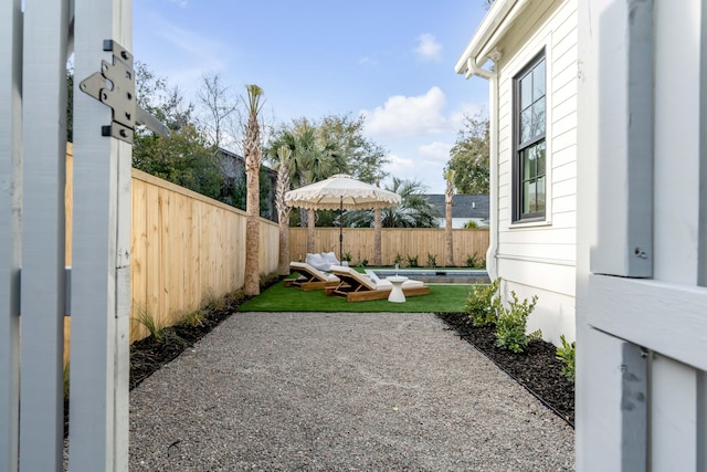 view of yard featuring a patio and a gazebo