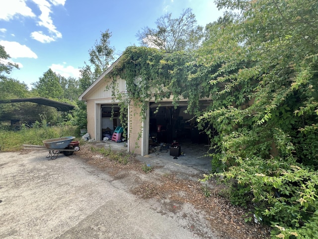 view of garage