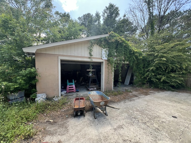 view of garage