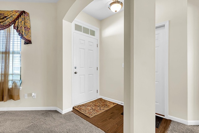 foyer with hardwood / wood-style floors