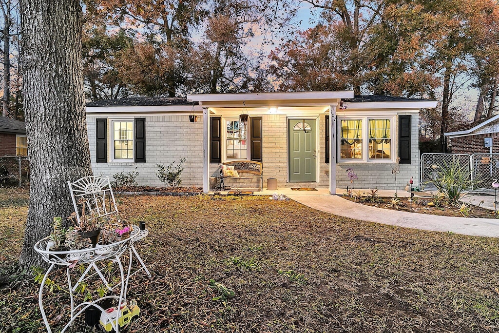 view of single story home