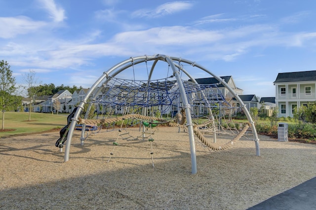 community playground with a residential view