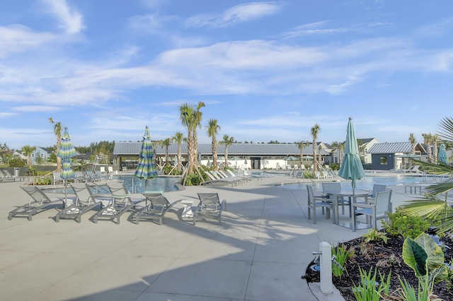 view of patio / terrace with a community pool