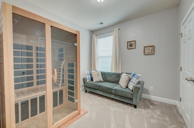 1589 Seabago Dr, Charleston, SC 29414 - living room with a relaxing sauna, baseboards, and carpet flooring