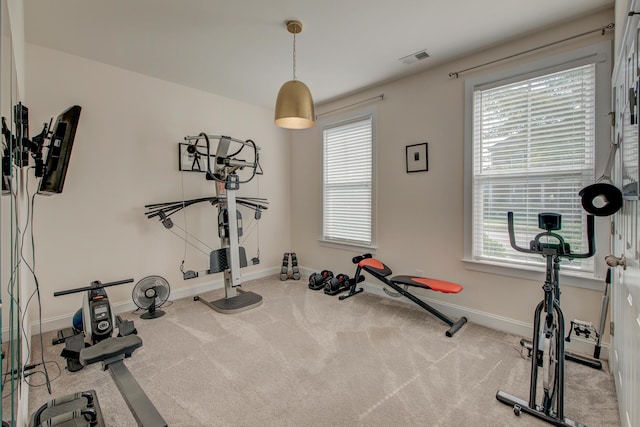 1589 Seabago Dr, Charleston, SC 29414 - exercise area with carpet, baseboards, and plenty of natural light
