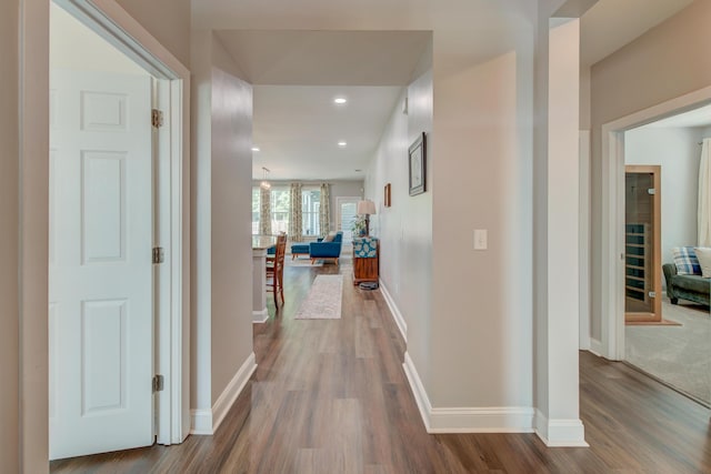 1589 Seabago Dr, Charleston, SC 29414 - corridor featuring wood finished floors, baseboards, and recessed lighting