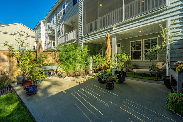 view of patio with a balcony