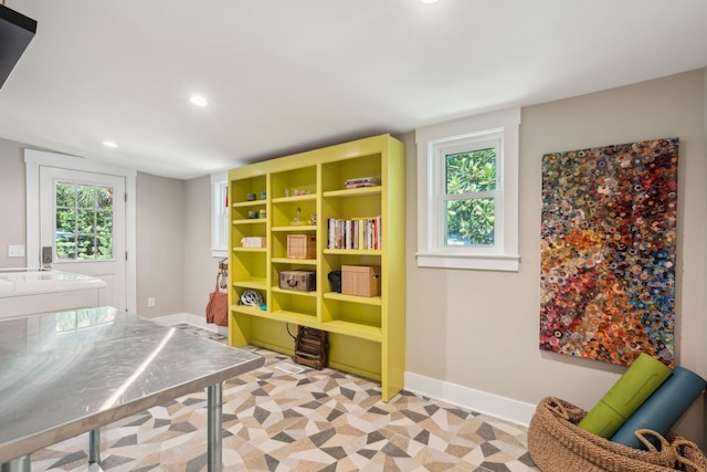 recreation room featuring a wealth of natural light