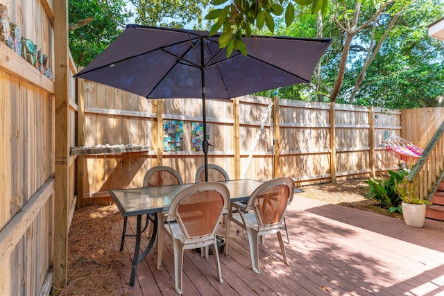 view of wooden deck