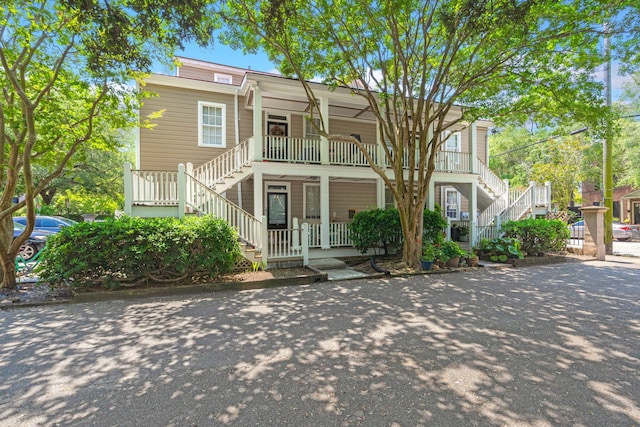 multi unit property with covered porch