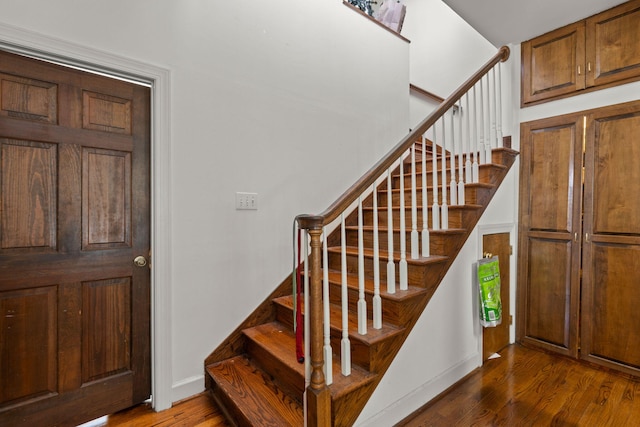 foyer entrance with dark wood-type flooring