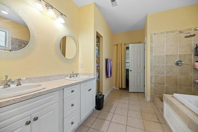 213 Travelers Rest Blvd, Summerville, SC 29485 - bathroom featuring a tile shower, tile patterned floors, a sink, and visible vents