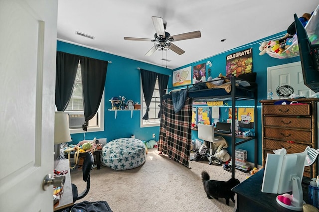 213 Travelers Rest Blvd, Summerville, SC 29485 - carpeted bedroom featuring cooling unit, ceiling fan, and visible vents