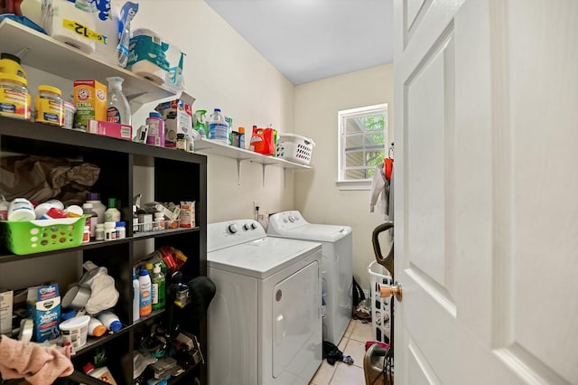 213 Travelers Rest Blvd, Summerville, SC 29485 - clothes washing area featuring washer and dryer, laundry area, and light tile patterned floors