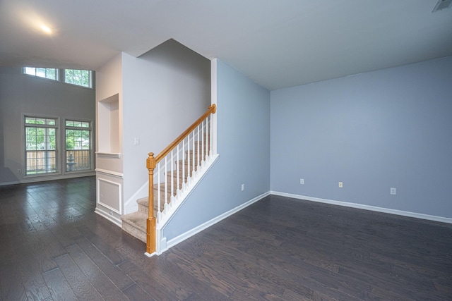 1629 Jorrington St, Mount Pleasant, SC 29466 - unfurnished living room featuring dark wood-type flooring and stairway