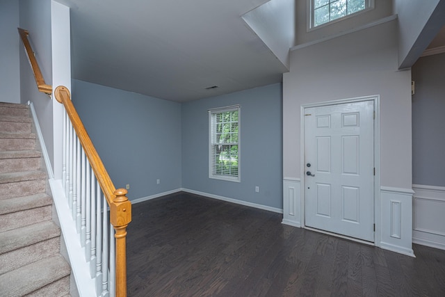 1629 Jorrington St, Mount Pleasant, SC 29466 - foyer entrance featuring dark wood-type flooring and stairway
