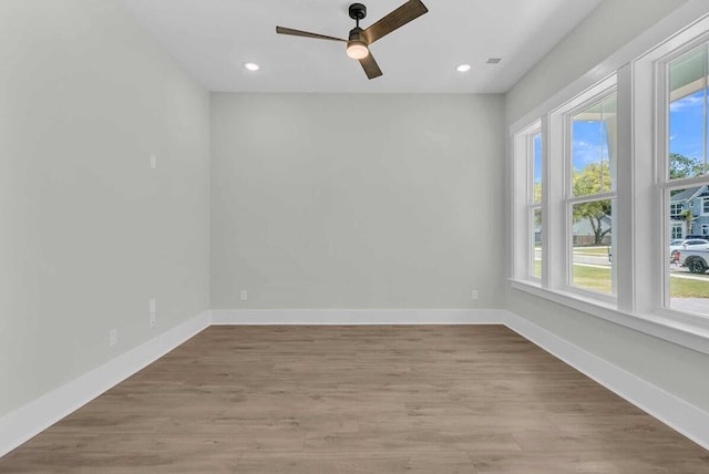 1183 Reserve Ln, Awendaw, SC 29429 - unfurnished room with ceiling fan, wood finished floors, and recessed lighting