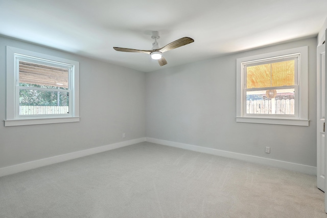32 Briarcliff Dr, Charleston, SC 29407 - spare room with light carpet, baseboards, and ceiling fan
