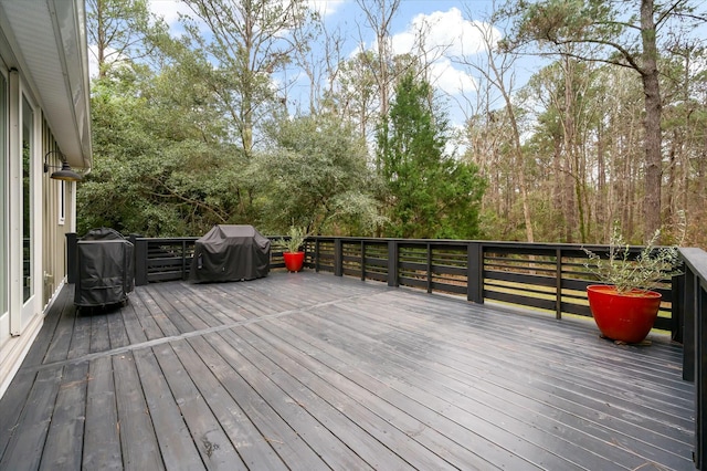 deck featuring area for grilling