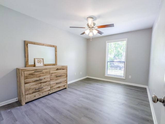 5 Drummond Ct, Charleston, SC 29414 - empty room featuring a ceiling fan, wood finished floors, and baseboards