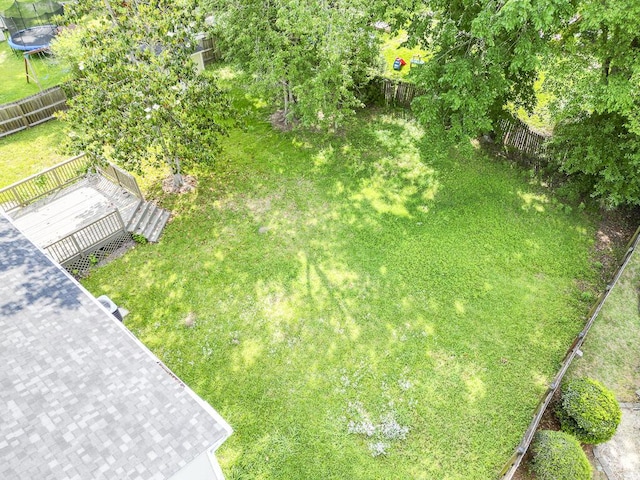 5 Drummond Ct, Charleston, SC 29414 - view of yard with a wooden deck and a trampoline