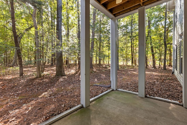 view of unfurnished sunroom