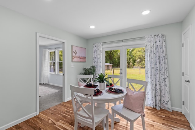 7239 Commodore Rd, Hollywood, SC 29449 - dining space featuring healthy amount of natural light, wood finished floors, recessed lighting, and baseboards