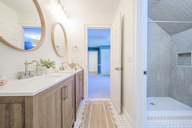 3130 Pignatelli Cres, Mount Pleasant, SC 29466 - bathroom featuring double vanity and tiled shower