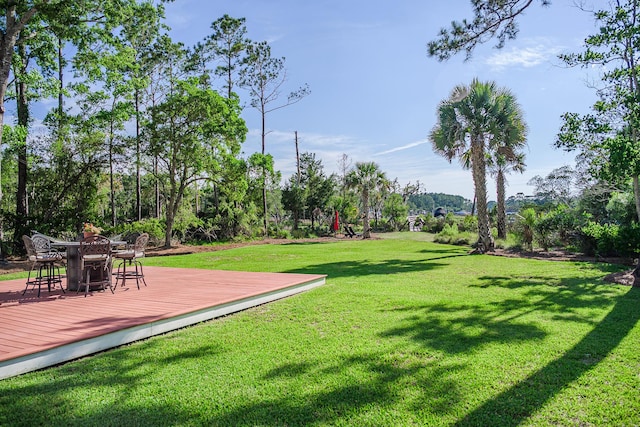 3130 Pignatelli Cres, Mount Pleasant, SC 29466 - view of grassy yard with a deck and outdoor dining area