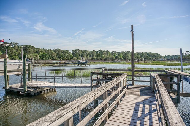 3130 Pignatelli Cres, Mount Pleasant, SC 29466 - dock area with a water view and view of scattered trees
