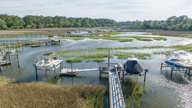 3130 Pignatelli Cres, Mount Pleasant, SC 29466 - dock with boat lift and a water view