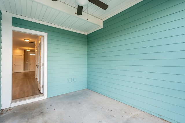 view of patio with ceiling fan