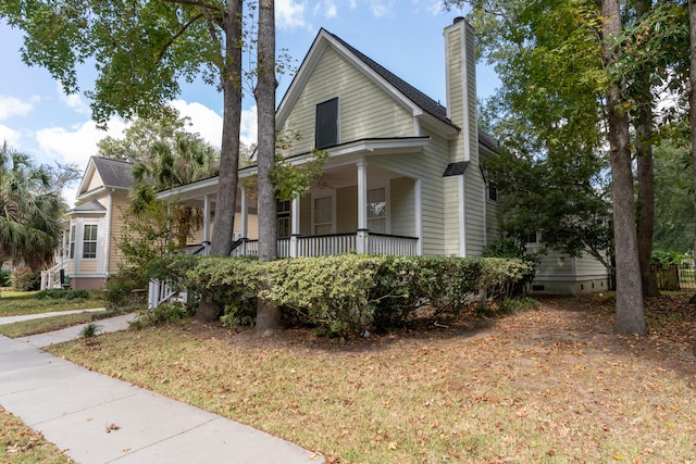 view of front of house with covered porch