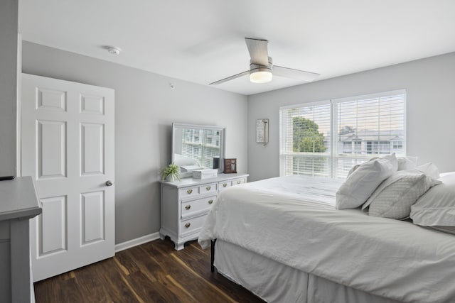 700 Daniel Ellis Dr Unit 10305, Charleston, SC 29412 - bedroom with dark wood finished floors, baseboards, and a ceiling fan
