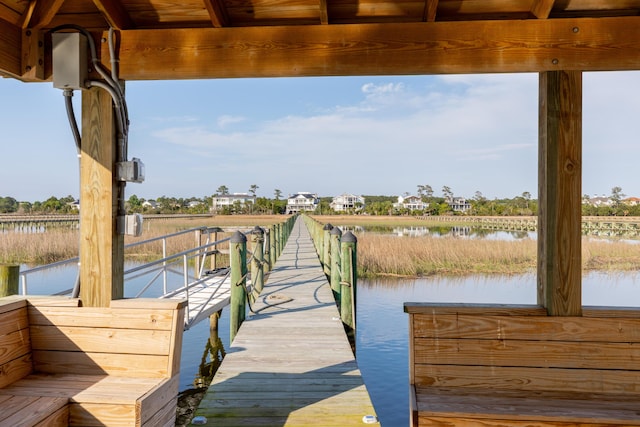 dock featuring a water view