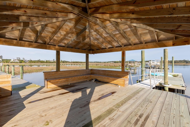 dock featuring a water view and boat lift