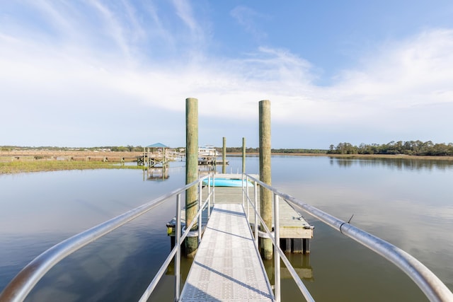 dock featuring a water view
