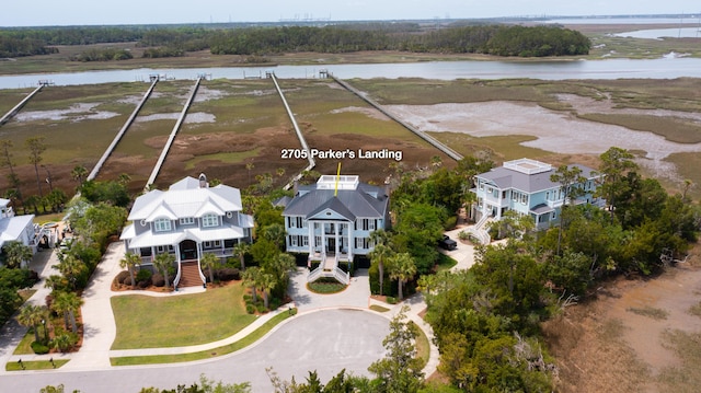 bird's eye view of a nearby body of water
