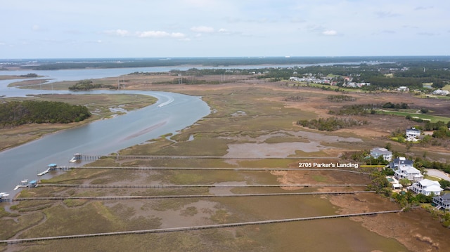 aerial overview of property's location with a large body of water