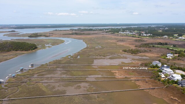 aerial overview of property's location with a large body of water