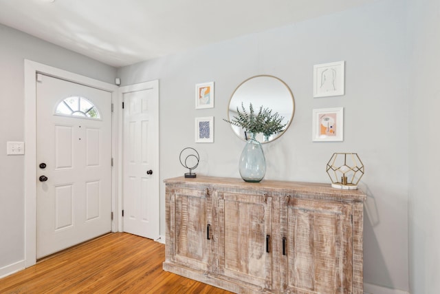 entrance foyer with wood finished floors