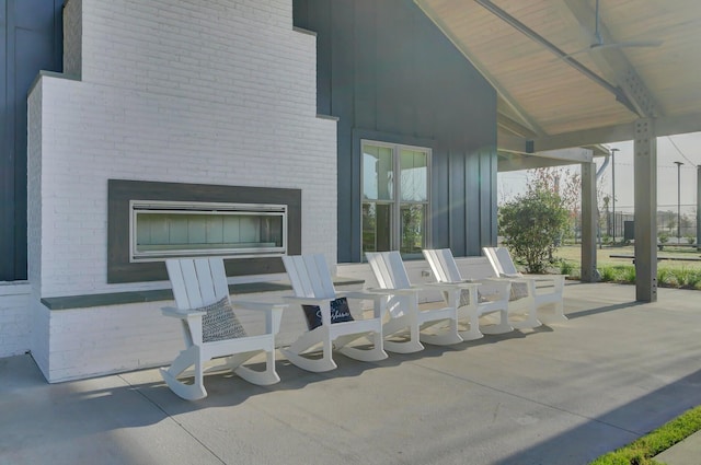 view of patio / terrace with ceiling fan