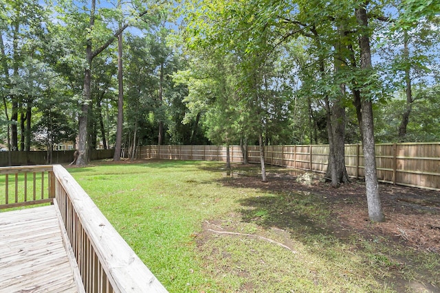 view of yard featuring a deck