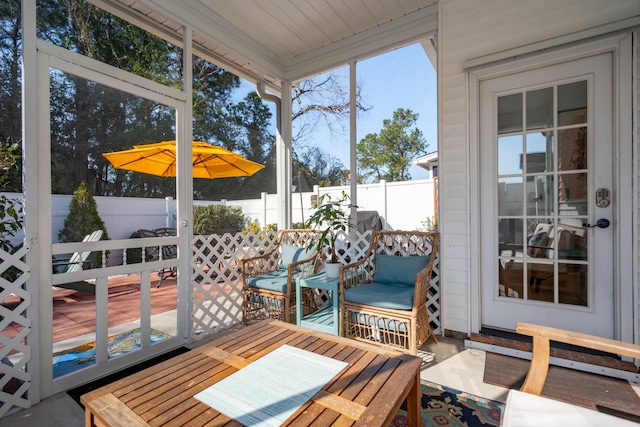 view of sunroom / solarium