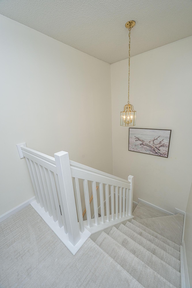 1401 Elm Hall Cir, Summerville, SC 29483 - stairway with carpet floors, a chandelier, and baseboards